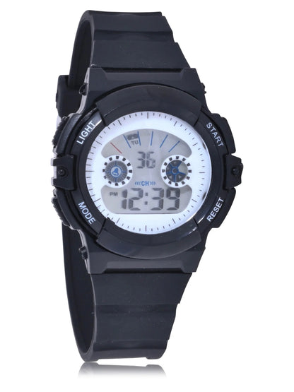 Unisex LCD Watch with Silicone Strap in Black (WN4199WM)