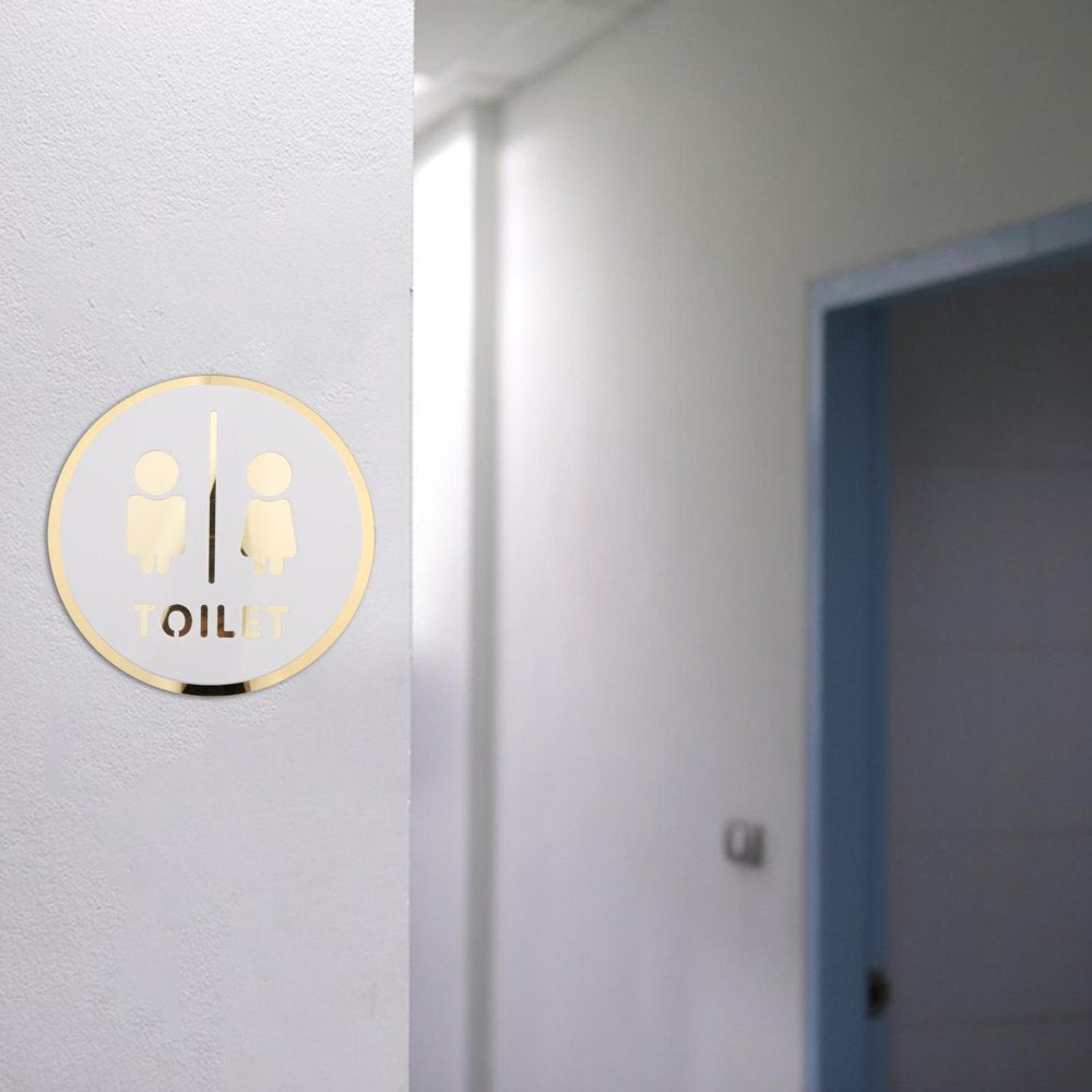 Toilet Door Sign Bathroom Sign Acrylic Pictogram Toilet Symbol Bathroom Door Signage Restroom Sign for Commercial Public Place Store Mall Style A