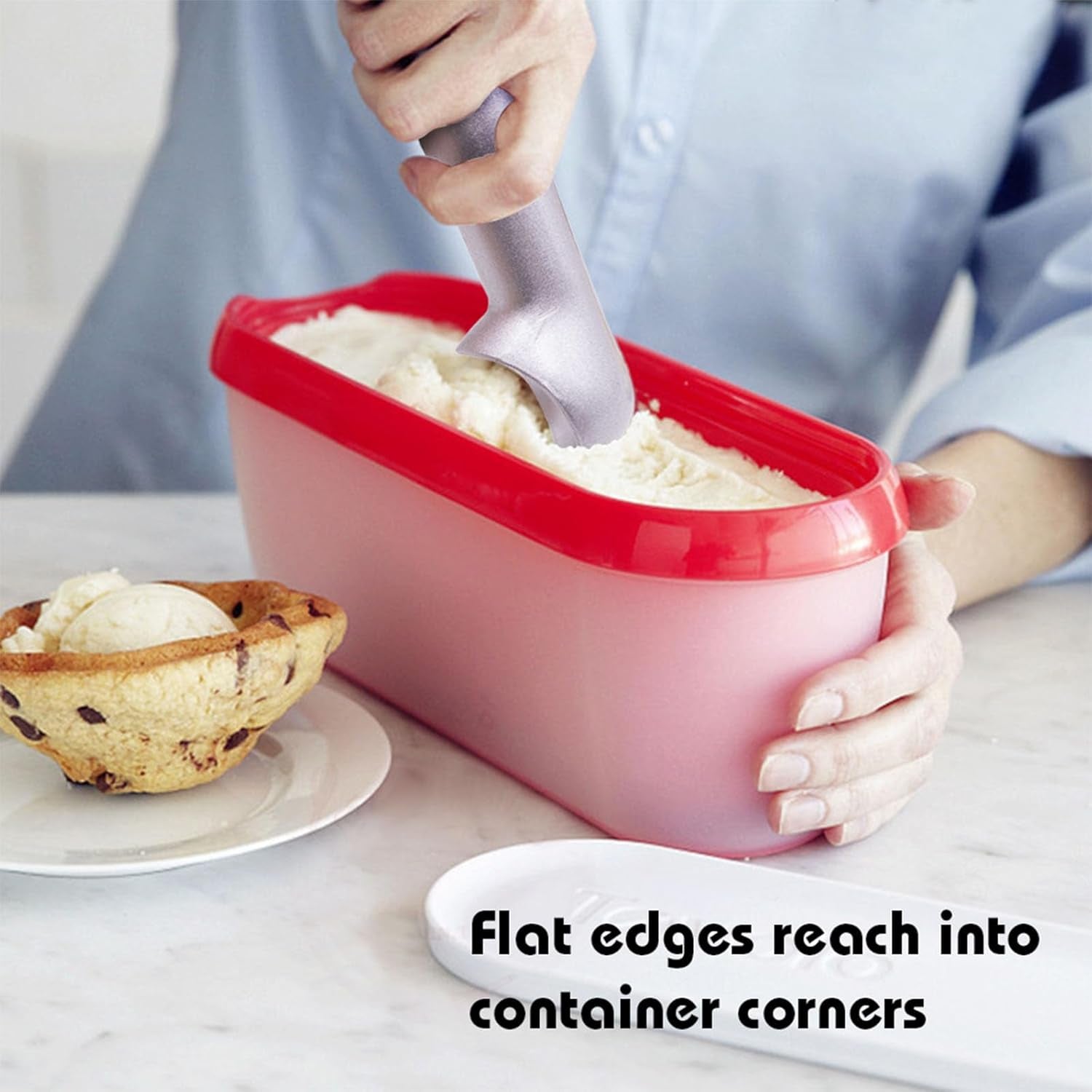 HANSGO Ice Cream Scoop, 2PCS 7 Inches Nonstick Anti-Freeze Ice Cream Scooper One Piece Aluminum Design Dishwasher Safe
