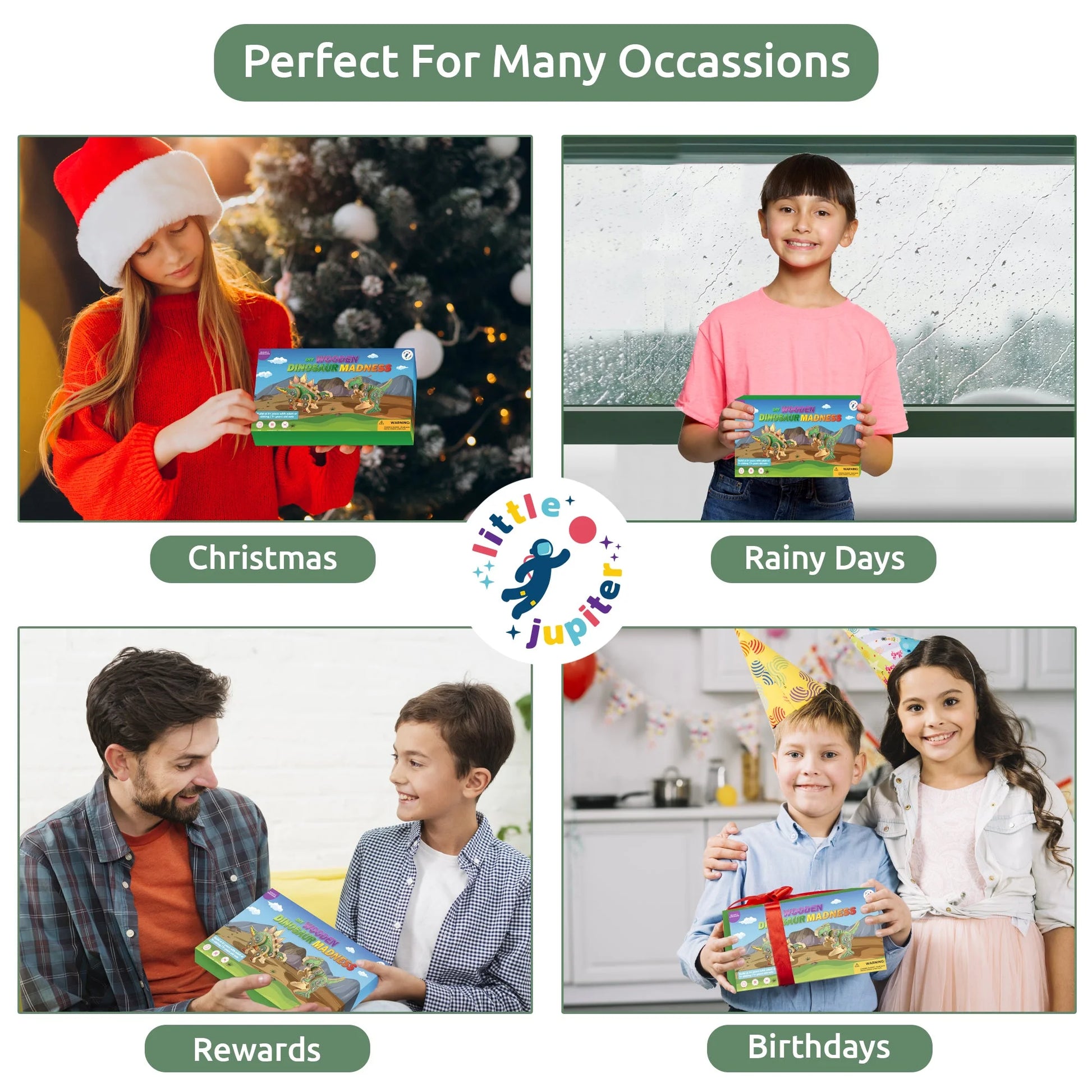 DIY Wooden Dinosaur Kit with Stickers (Stegosaurus)