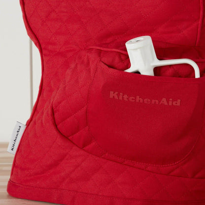 KITCHENAID Fitted Tilt-Head Solid Stand Mixer Cover with Storage Pocket, Quilted 100% Cotton, Milkshake, 14.4"x18"x10"