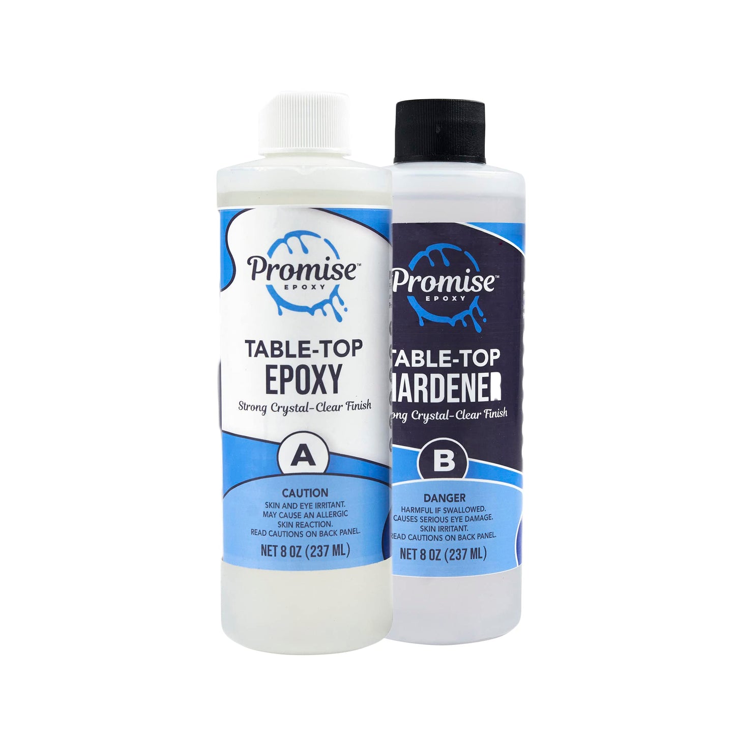 Epoxy Resin Promise Table Top 2-Part- 1 Gallon High Gloss (0.5 Gal Resin + 0.5 Gal Hardener) Transform Your DIY Projects with Crystal Clear Finish - Ideal for Bar Tables, Tabletops, Countertops & More