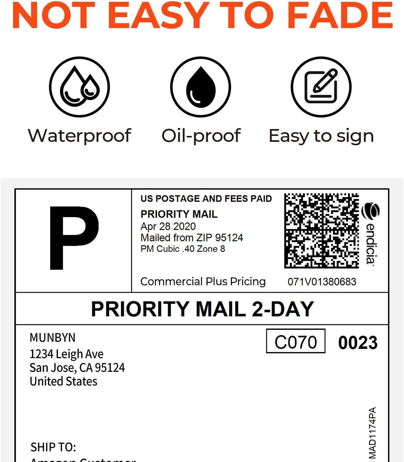 MUNBYN Thermal Direct Shipping Label (Pack of 500 4x6 Per Fanfold Labels) - Commercial Grade