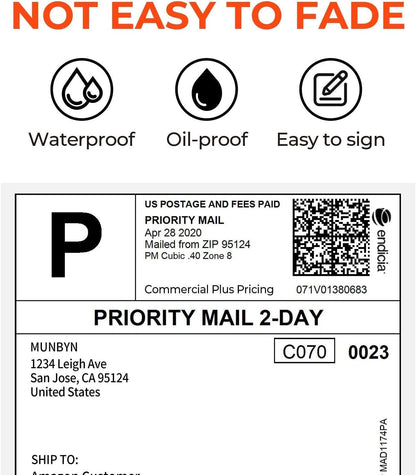 MUNBYN Thermal Direct Shipping Label (Pack of 500 4x6 Per Fanfold Labels) - Commercial Grade