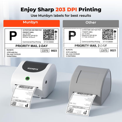 MUNBYN 411B Shipping Label Printer, 4x6 Bluetooth Thermal Label Printer for Shipping Packages or Small Business, Compatible with iPhone, Android, iPad, Windows, macOS, Supports Etsy, UPS, USPS