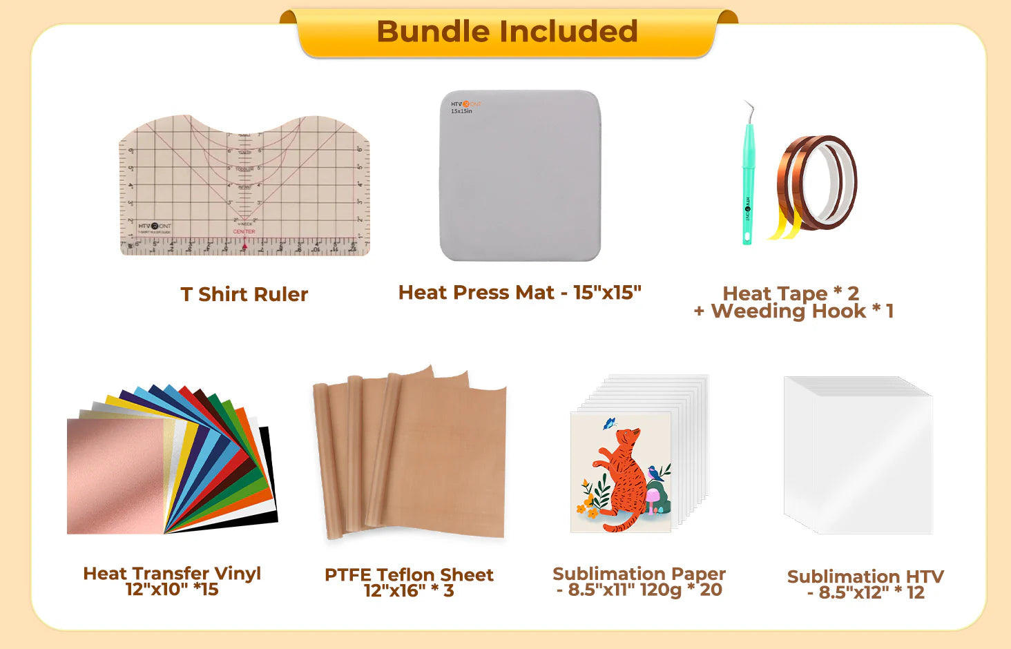 [New Customer Exclusive]Htvront Auto Heat Press 2-15X15+55 Pack Heat Press Accessories