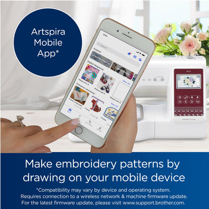 SE725 Sewing and Embroidery Machine with Artspira App, 50 Free Designs