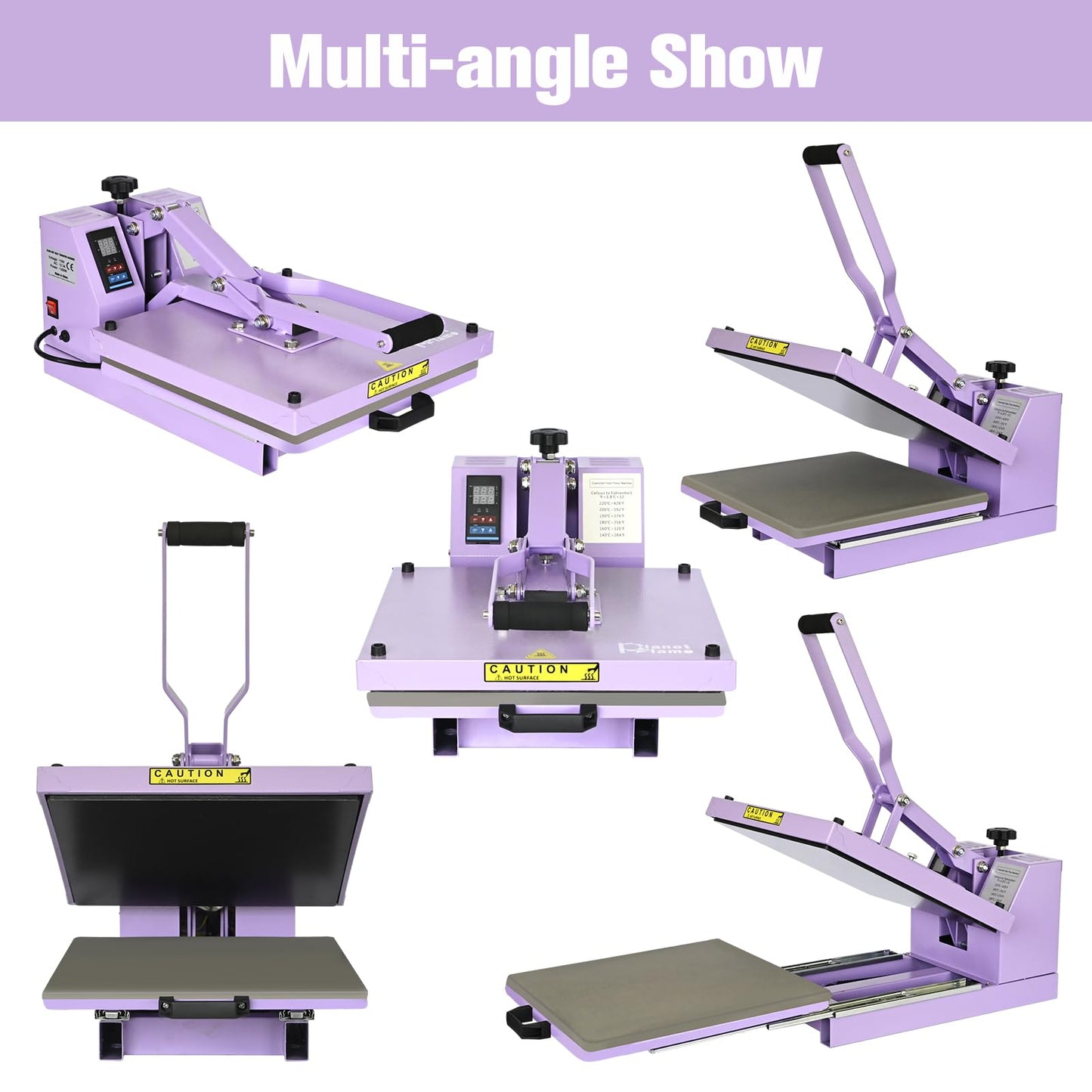 Heat Press 15x15 inch Industrial Quality with Adjustable Pressure, Slide Out Heat Transfer Machine for T-Shirt, Blue