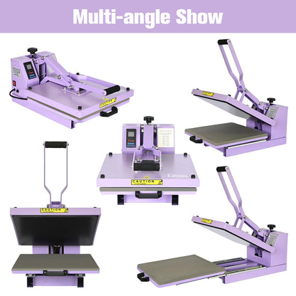 Heat Press 15x15 inch Industrial Quality with Adjustable Pressure, Slide Out Heat Transfer Machine for T-Shirt, Blue
