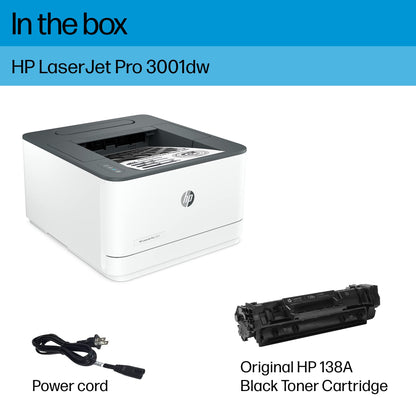 HP LaserJet Pro 3001dwe Wireless Duplex Monochrome Laser Printer with HP+