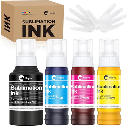 Sublimation Ink Refilled Bottles Compatible for ET2400 ET2720 ET2760 ET2750 ET4800 ET-2800 ET-2803 ET-2850 Inkjet Printers Heat Press Transfer on Mugs T-Shirts