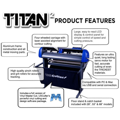 USCutter 15-inch Table Titan Craft Vinyl Cutter with VinylMaster Cut - a Design and Cut Software