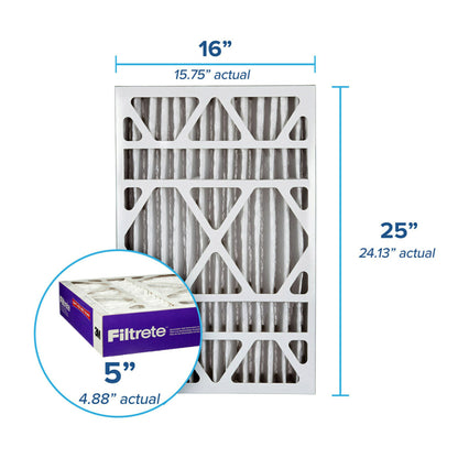 Filtrete Air Filter 5”, MPR 1550 MERV 12, Ultra Allergen, Bacteria, and Virus Deep Pleat Filter, 2-Pack