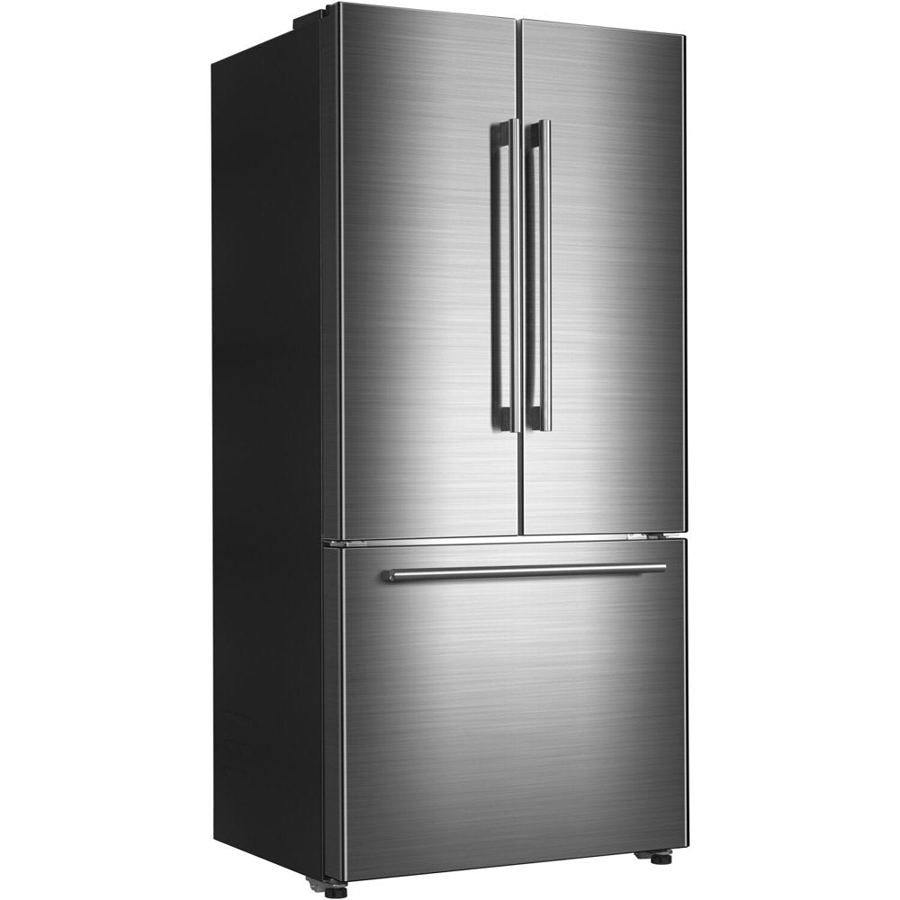 18 Cu. Ft. Counter Depth 3-Door French Door Refrigerator 32 Inch Wide, Stainless Steel, Condition: New