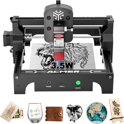Acmer 3000Mw Laser Engraver S1 Portable Laser Cutter and Engraver CNC Machine for DIY,Wood,Metal,Acrylic,Leather,etc. (S1 3.5W)