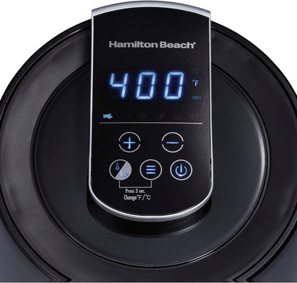 Hamilton Beach 3.2 Quart Digital Air Fryer Oven with 6 Presets, Easy to Clean Nonstick Basket, Black (35065)