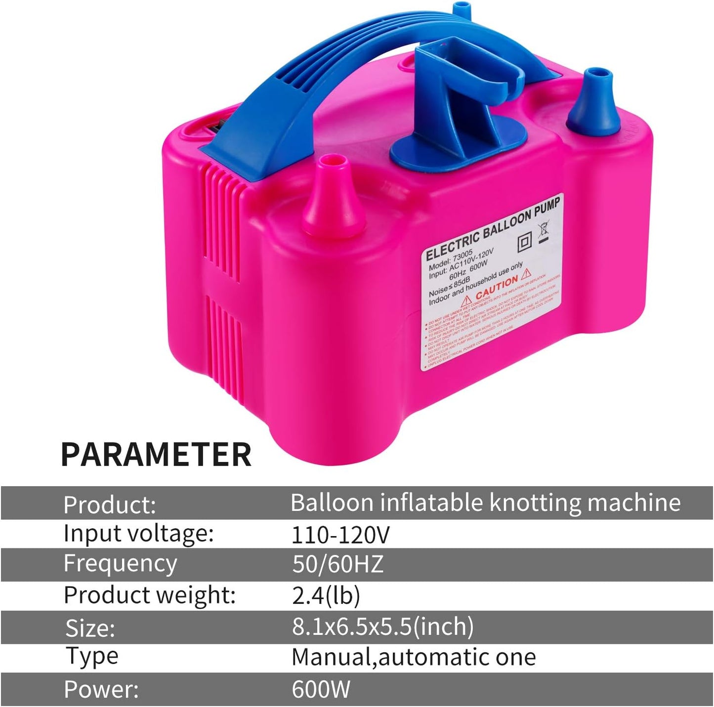 PCFING Electric Air Balloon Pump and Tying Tool in One, Portable Dual Nozzle Electric Blower Air Pump Inflator for Decoration, Party and Save Time