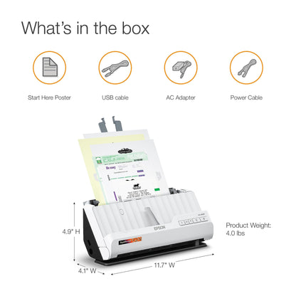 Epson Workforce ES-400 II Color Duplex Desktop Document Scanner for PC and Mac, with Auto Document Feeder (ADF) and Image Adjustment Tools