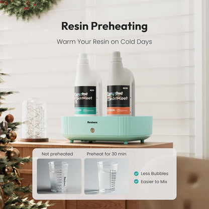 Resin Curing Machine with Larger Tray for Resin Starter, Cure Air, Auto Curing 2H Resin Supplies, Resin Dryer Curing Station for Epoxy Resin Molds Art Craft Casting, Mint Green (Patented)