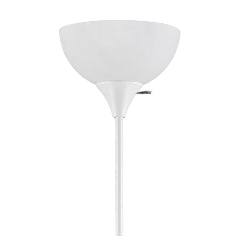 71" White Plastic Floor Lamp, Modern, Good for Young Adult Dorm or Adult Home Office.