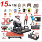 15 In 1 Combo Muntifunctional Sublimation Heat Press Machine Tshirt Heat Transfer Printer For Mug/Cap/football/bottle/pen/shoes