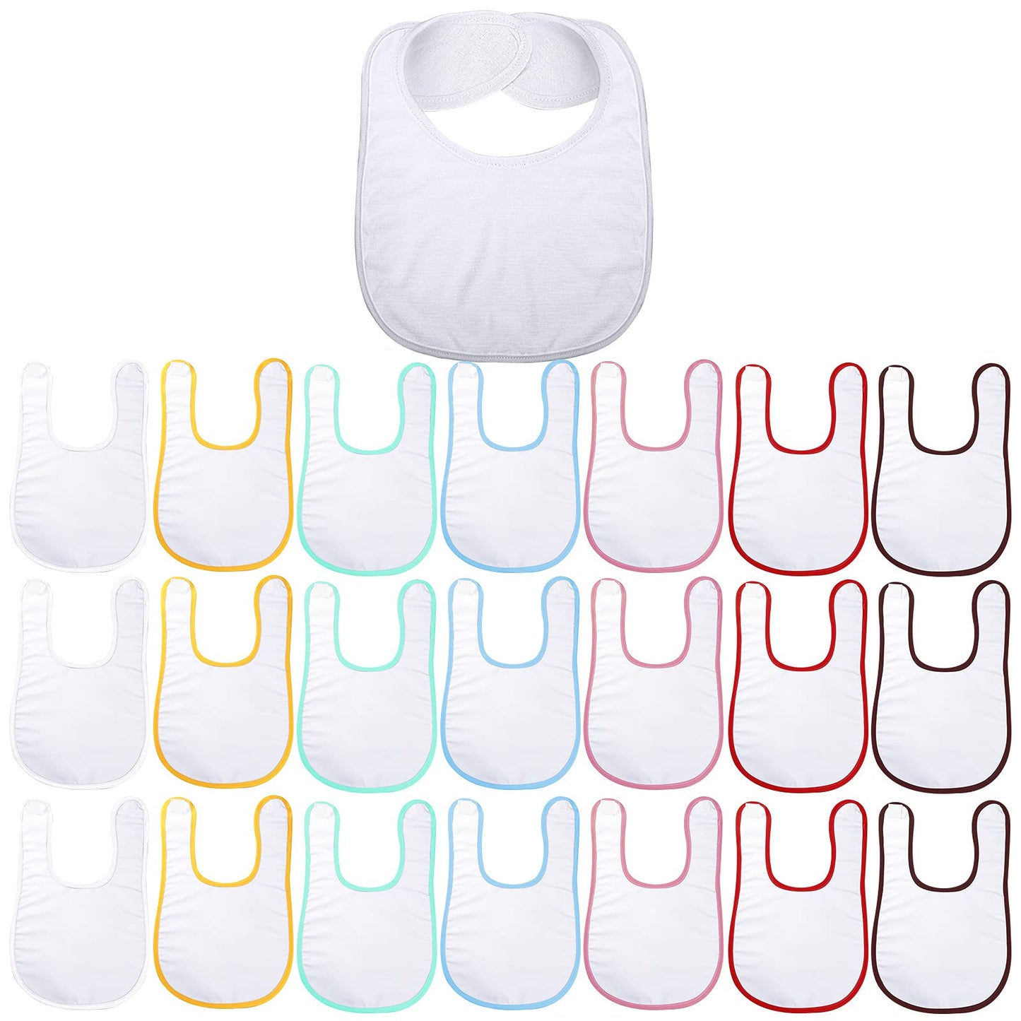 Geyoga 20 Pieces Sublimation Blanks White Bibs for Baby Decorating Washable Reusable Fabric Bibs