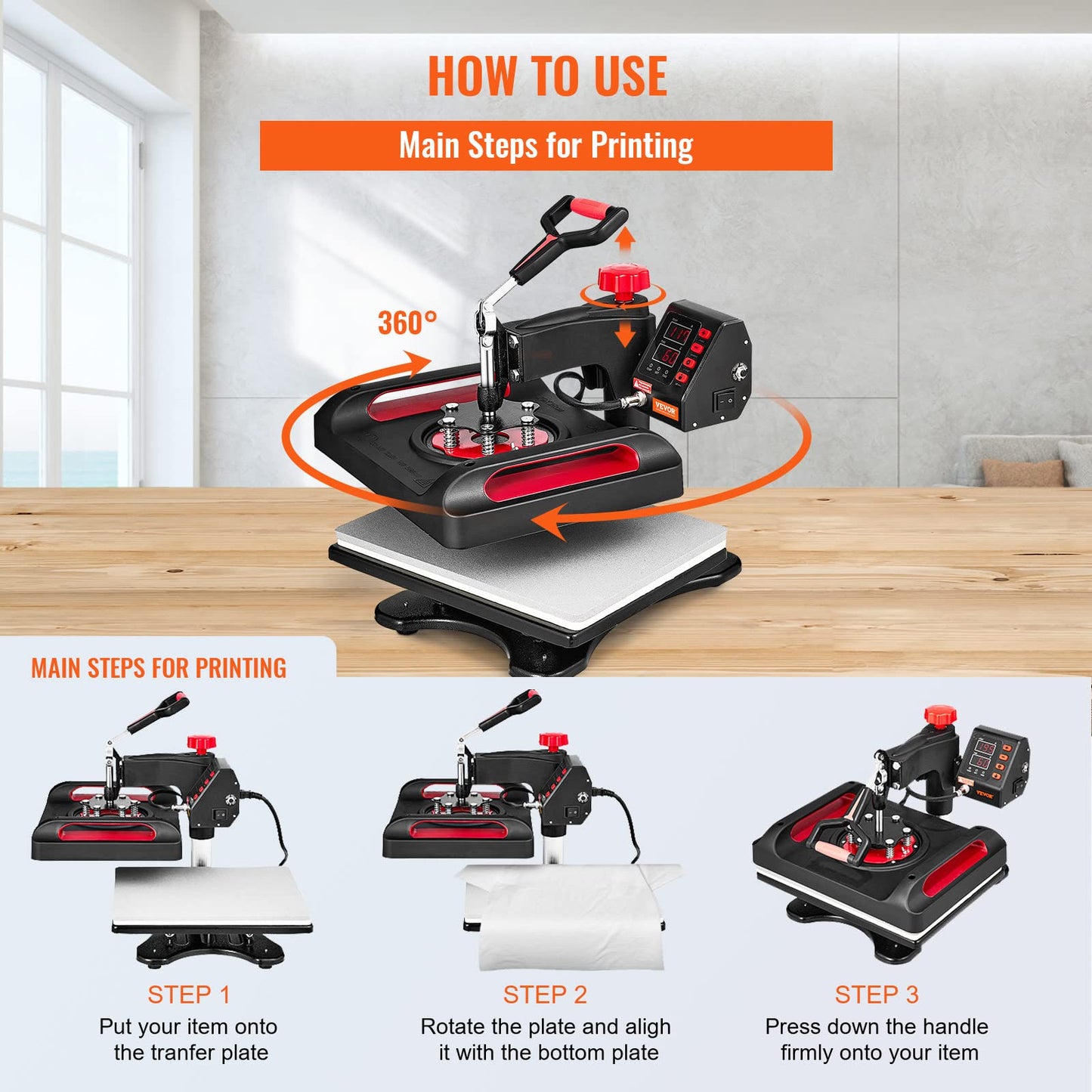 VEVOR 16x20 Heat Press, 1700W High Pressure Clamshell Heat Press Machine for T Shirts, Large Professional Digital Control Heat Transfer Machine for Sublimation, Vinyl, Heat Transfer Projects