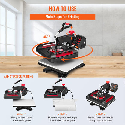 VEVOR 16x20 Heat Press, 1700W High Pressure Clamshell Heat Press Machine for T Shirts, Large Professional Digital Control Heat Transfer Machine for Sublimation, Vinyl, Heat Transfer Projects