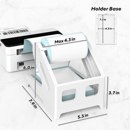 Label Holder Thermal Label Holder for Rolls and Fanfold Labels Shipping Label Stand Desktop Printer DIY Accessory Supplies for Home, Office (Pink)