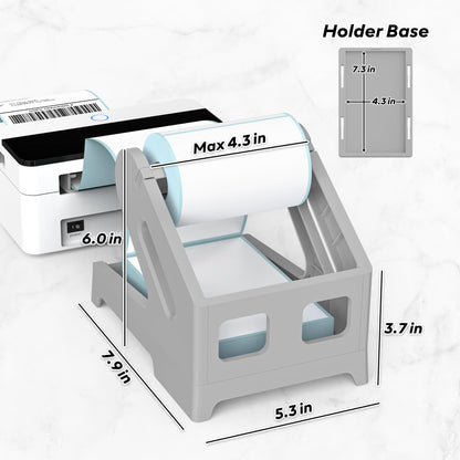 Label Holder Thermal Label Holder for Rolls and Fanfold Labels Shipping Label Stand Desktop Printer DIY Accessory Supplies for Home, Office (Pink)