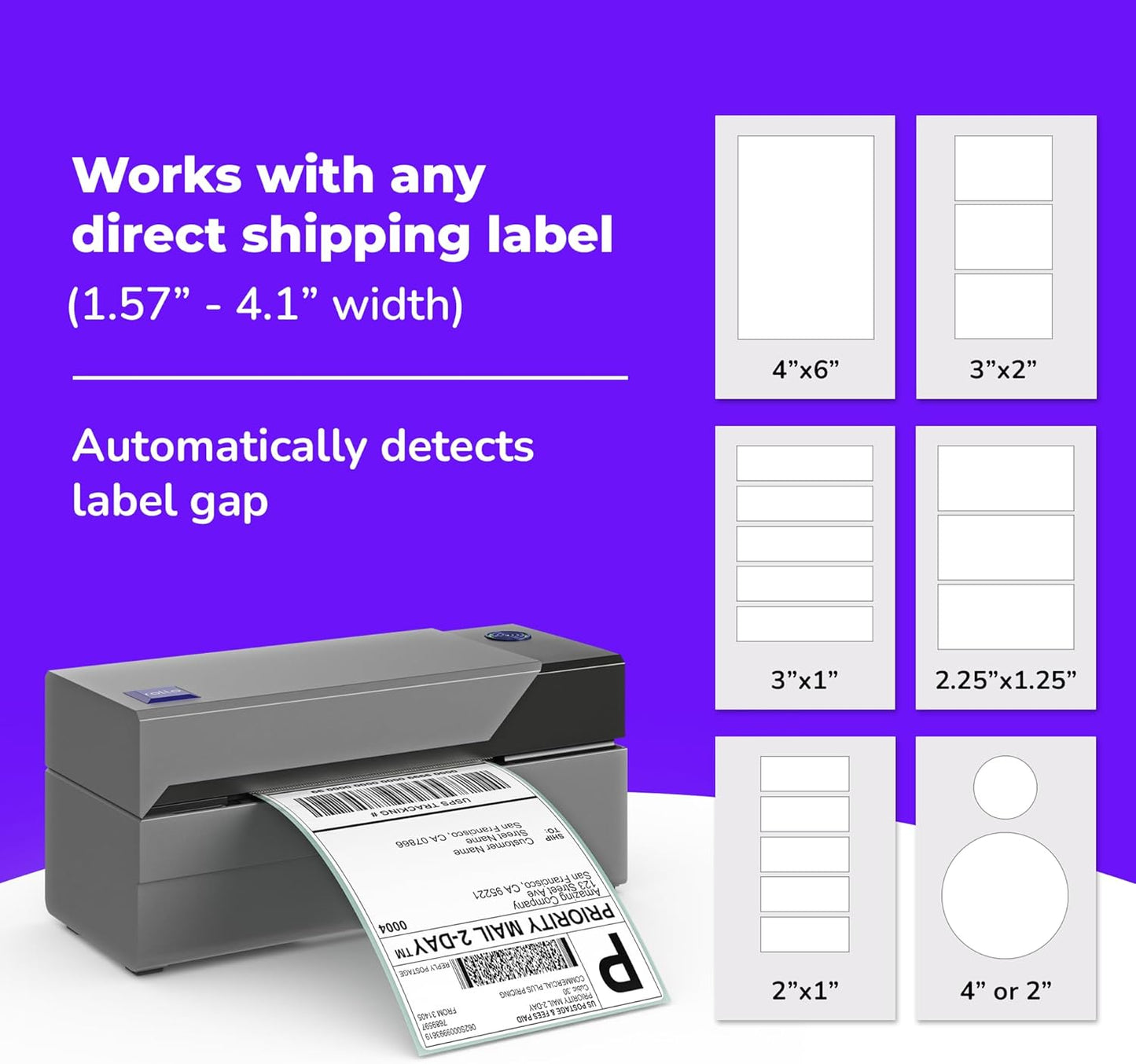 Rollo USB Shipping Label Printer - Commercial Grade Thermal Label Printer for Shipping Packages - High Speed Direct Thermal 4x6 Label Printer