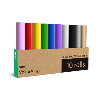 Cricut® Value Permanent Vinyl, 25ft Rainbow Sampler 12in x 12in (25 Count)