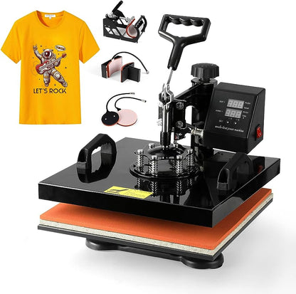 15"x15" 5 in 1 Heat Press Machine Digital Transfer Sublimation T-Shirt Mug Hat