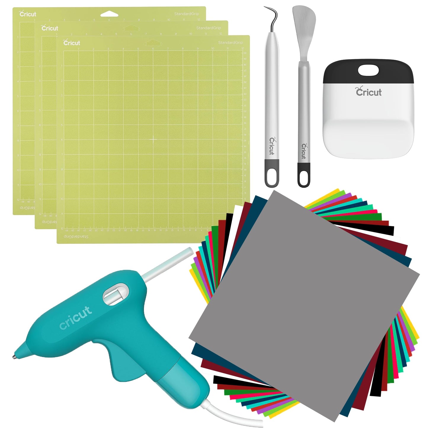 Cricut Value Starter Kit - Includes Premium Vinyl, Mats, Glue Gun, & Tools (for Cricut Maker & Explore Family Machines)