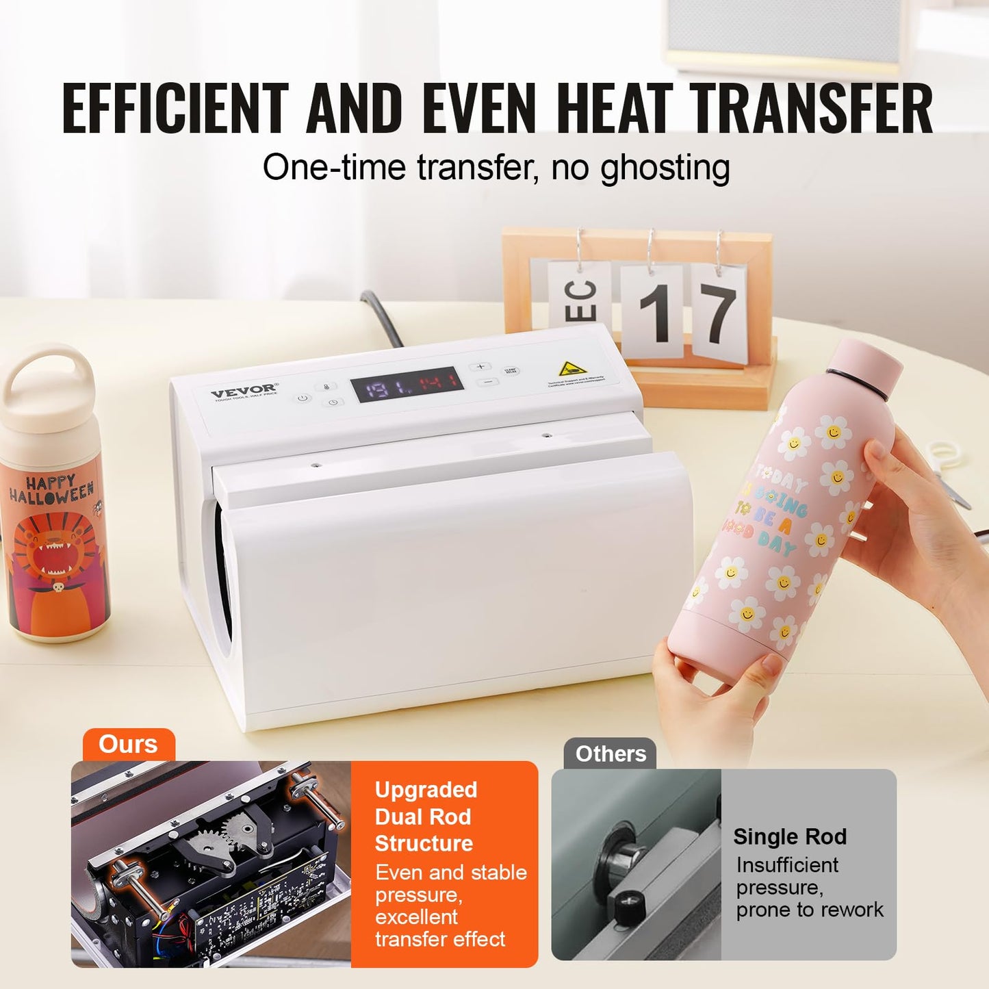 VEVOR 16x20 Heat Press, 1700W High Pressure Clamshell Heat Press Machine for T Shirts, Large Professional Digital Control Heat Transfer Machine for Sublimation, Vinyl, Heat Transfer Projects