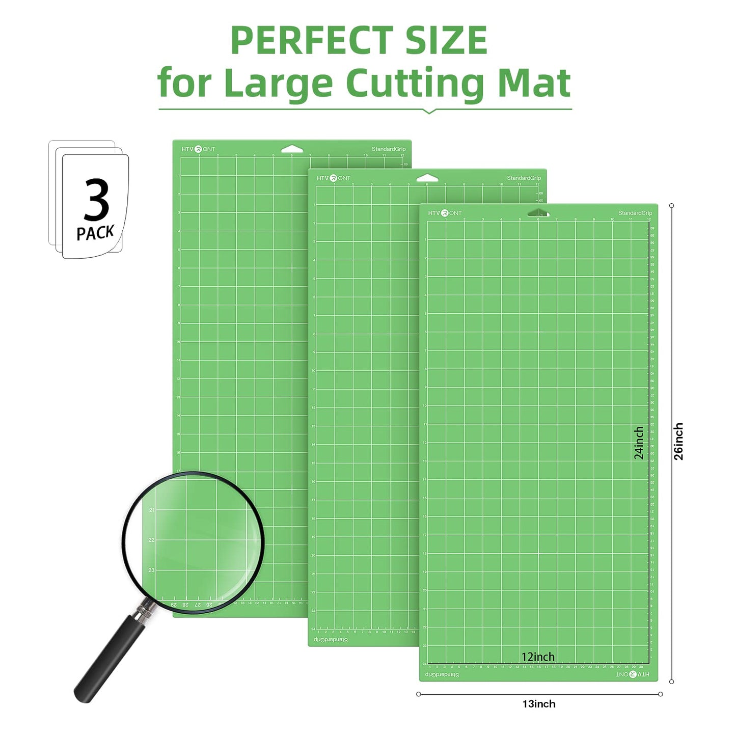 HTVRONT Standard Grip Cutting Mat for Cricut, 6 Pack Cutting Mat 12x12 for Cricut Explore Air 2/Air/One/Maker， Standard Adhesive Sticky Quilting Cutting Mats Replacement Accessories for Cricut