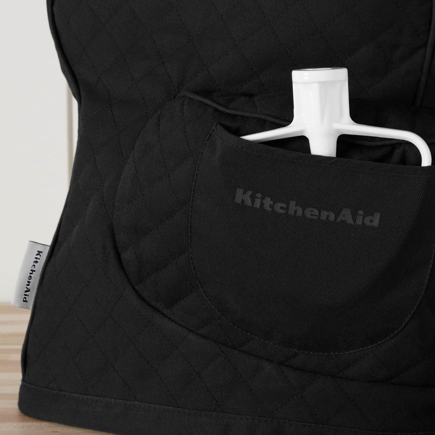 KITCHENAID Fitted Tilt-Head Solid Stand Mixer Cover with Storage Pocket, Quilted 100% Cotton, Milkshake, 14.4"x18"x10"