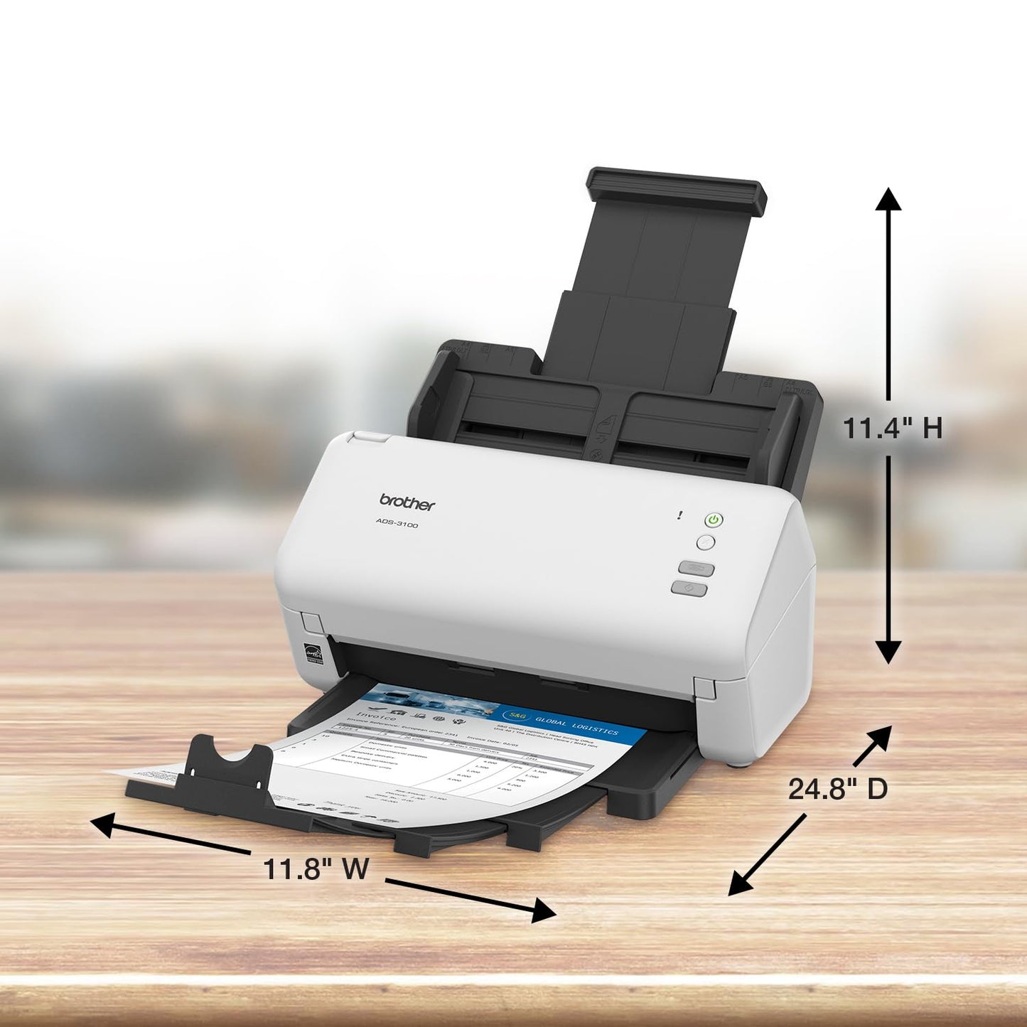 Brother ADS-3300W Wireless, High-Speed Desktop Scanner | 2.8-inch Touchscreen | Scans Up to 40ppm1