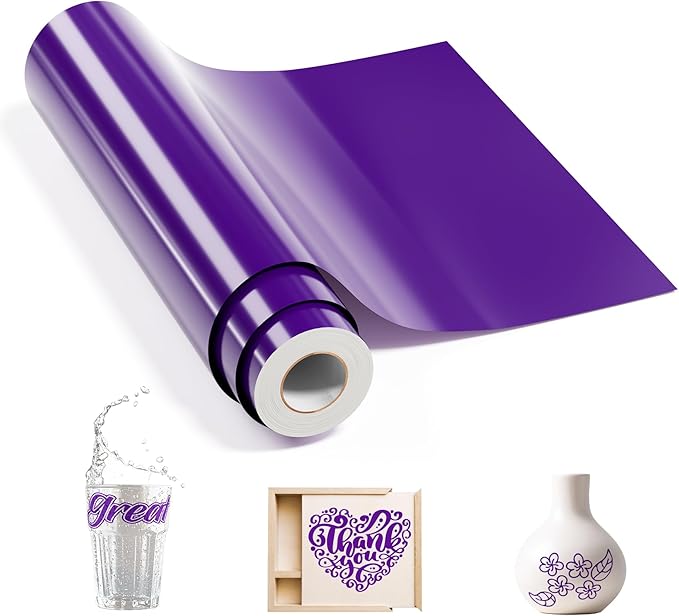 HTVRONT Purple htv Vinyl - 12" x 5 FT Roll