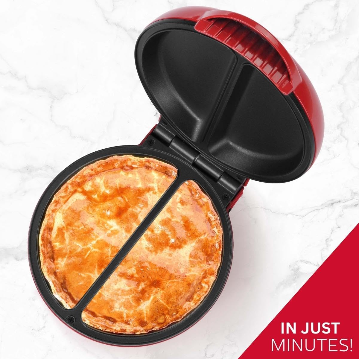 Holstein Housewares - Non-Stick Omelet & Frittata Maker, Stainless Steel - Makes 2 Individual Portions Quick & Easy (2 Section, Black)