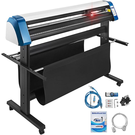 VEVOR Vinyl Cutter 53 inch Vinyl Cutter Machine Semi-Automatic DIY Vinyl Printer Cutter Machine Manual Positioning Sign Cutting with Floor Stand Signmaster Software