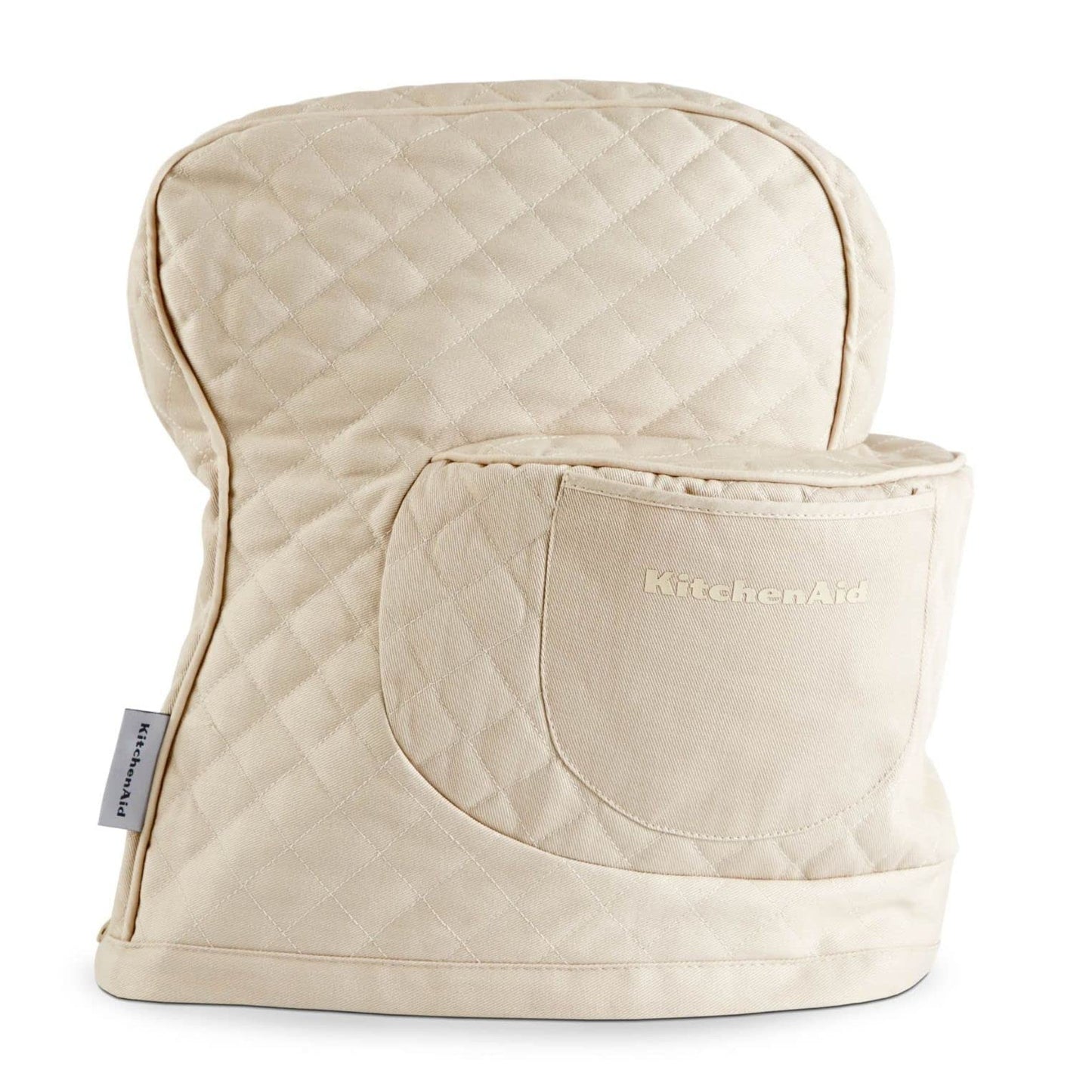 KITCHENAID Fitted Tilt-Head Solid Stand Mixer Cover with Storage Pocket, Quilted 100% Cotton, Milkshake, 14.4"x18"x10"