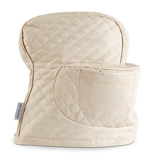 KITCHENAID Fitted Tilt-Head Solid Stand Mixer Cover with Storage Pocket, Quilted 100% Cotton, Milkshake, 14.4"x18"x10"