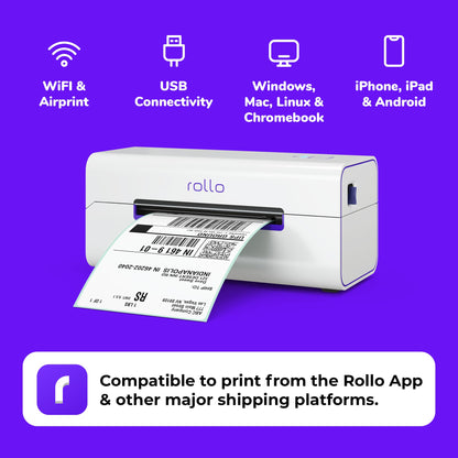 Rollo Wireless Label Printer - Wi-Fi Thermal Printer for Shipping Packages - AirPrint from iPhone, iPad, Mac - 4x6, Supports Windows, Chromebook, Android, Linux