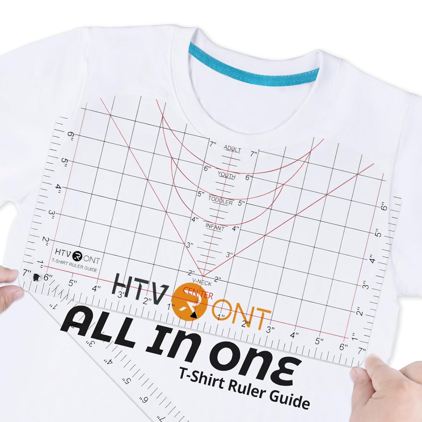 HTVRONT Tshirt Ruler Guide for Vinyl Alignment - Tshirt Measurement Tool for Heat Press in HTV Vinyl, All-in-ONE T Shirt Ruler to Center Design and Craft Sewing for Cricut Accessories and Supplies