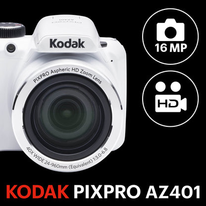 Kodak AZ401RD Point & Shoot Digital Camera with 3" LCD, Red