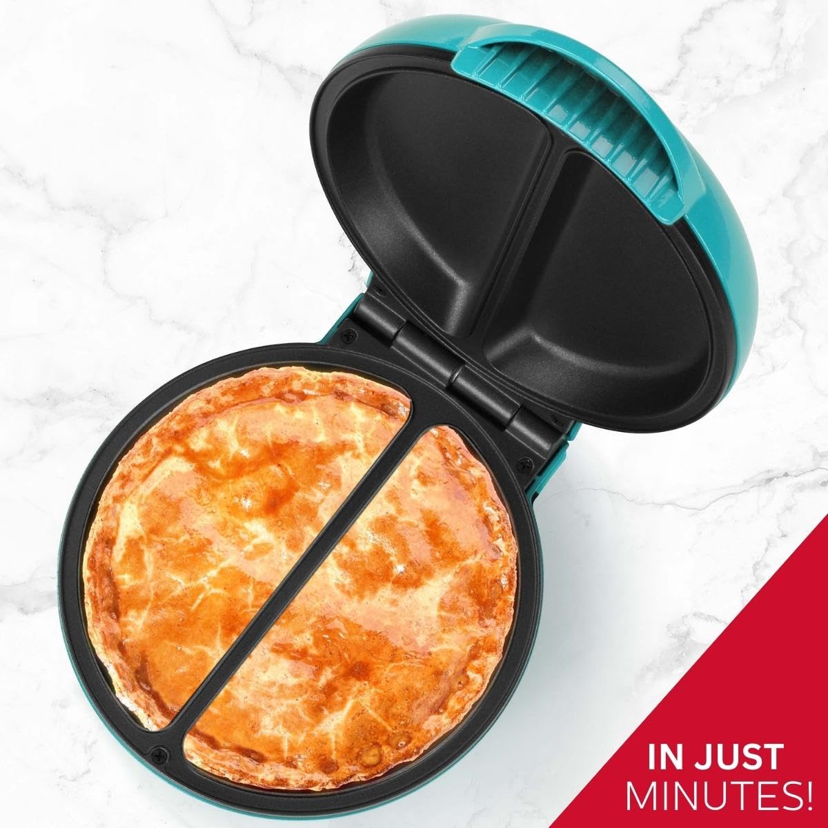 Holstein Housewares - Non-Stick Omelet & Frittata Maker, Stainless Steel - Makes 2 Individual Portions Quick & Easy (2 Section, Black)