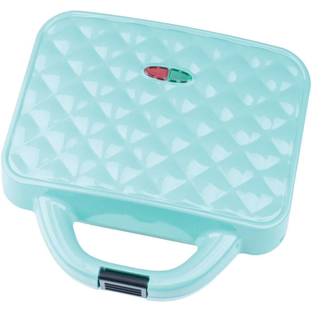 Couture Purse Non-Stick Dual Waffle Maker in Blue with Indicator Lights