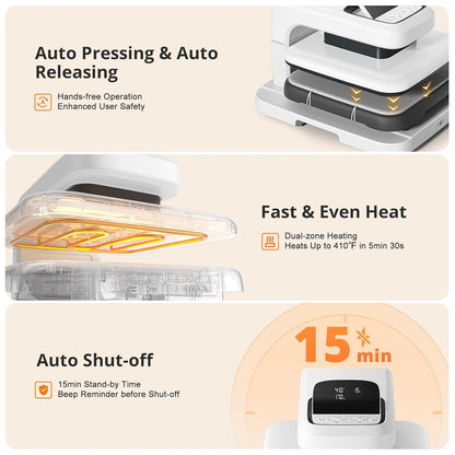 LOKLiK iCraft by HTVRONT Cutting Machine & Auto Heat Press 2 15x15