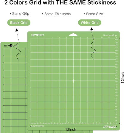HTVRONT Standard Grip Cutting Mat for Cricut, 6 Pack Cutting Mat 12x12 for Cricut Explore Air 2/Air/One/Maker， Standard Adhesive Sticky Quilting Cutting Mats Replacement Accessories for Cricut